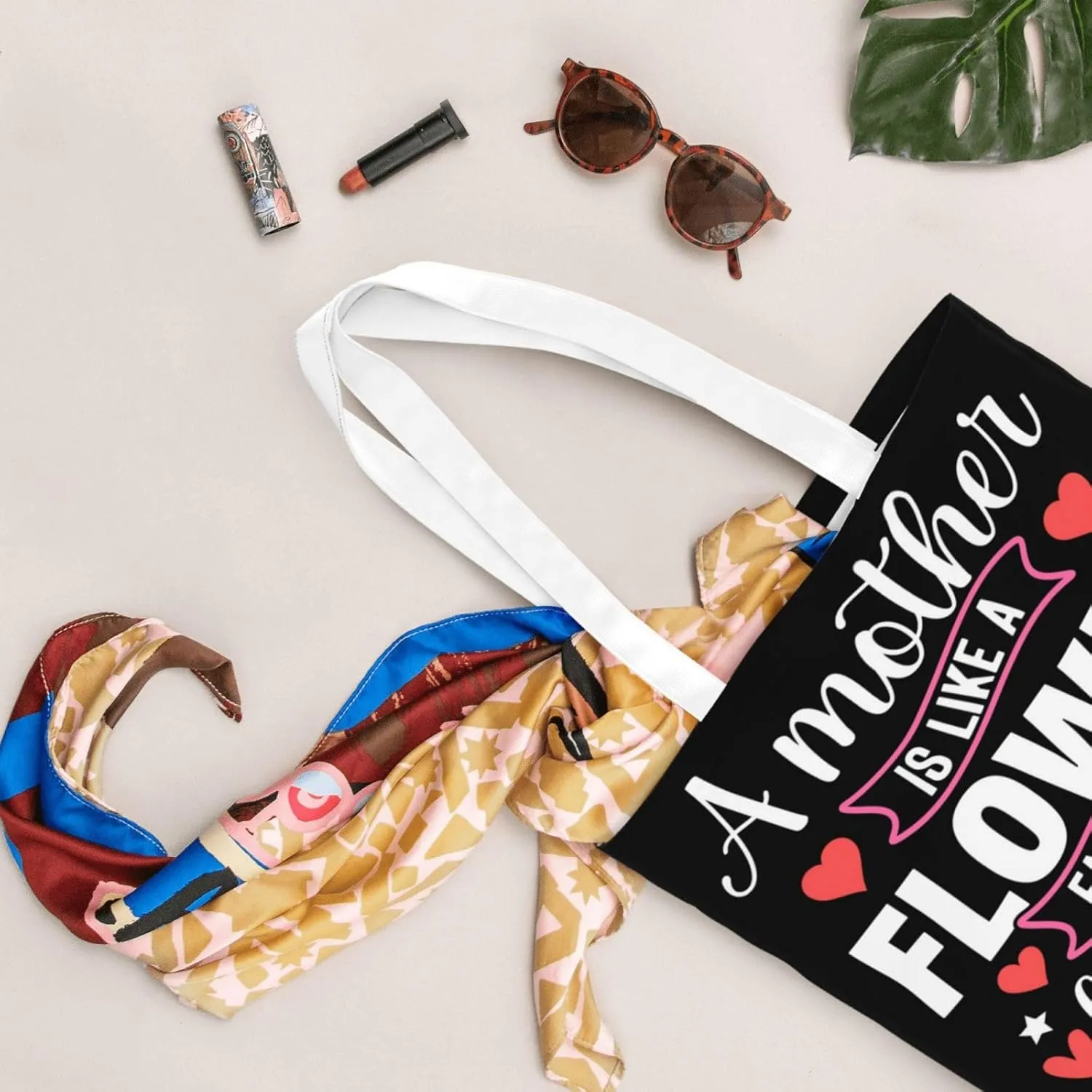Mother Of A Princess Mother's Day Canvas Tote Bag for Women Reusable Grocery Shoulder Bags Shopping Handbags