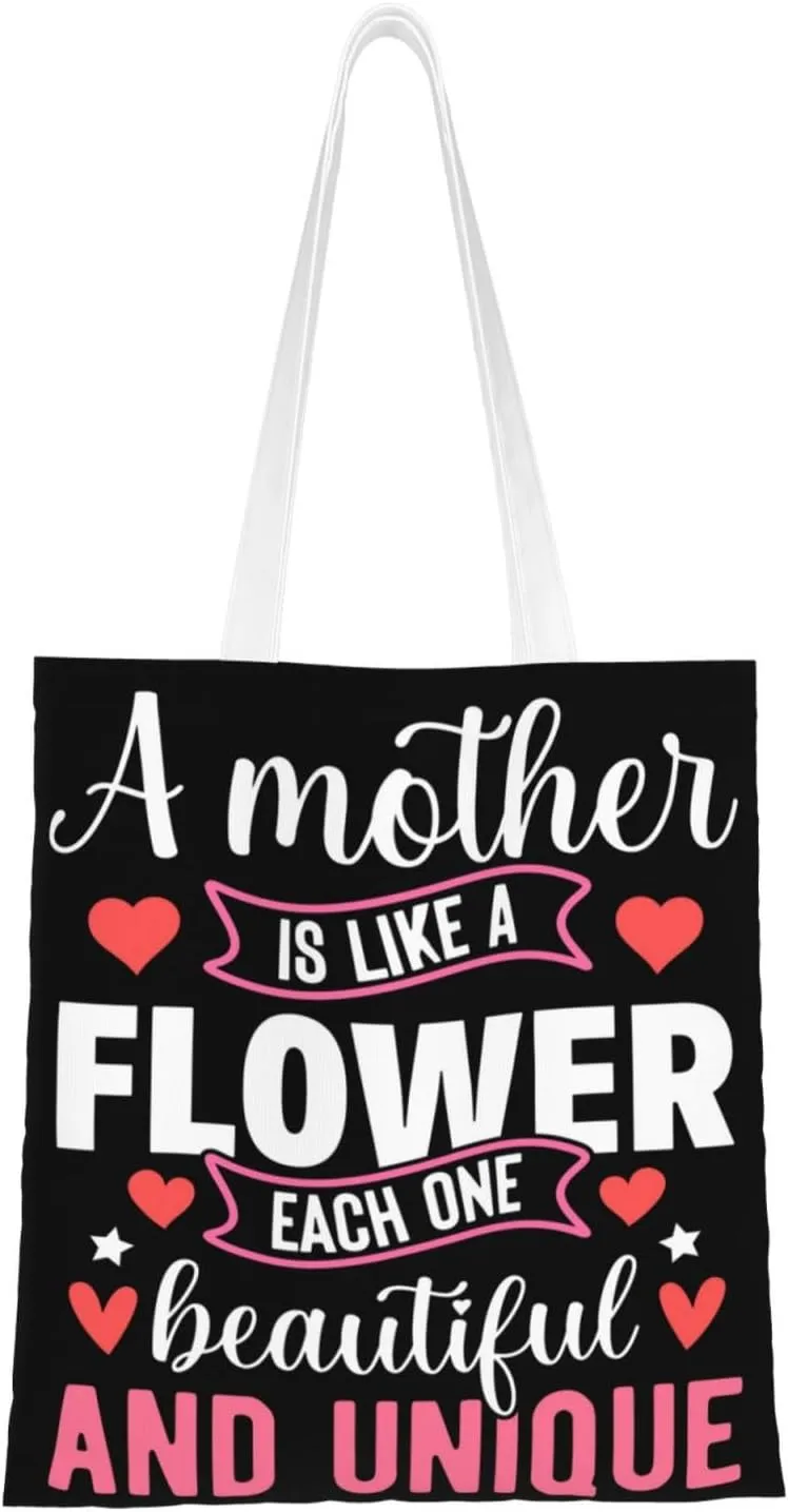 Mother Of A Princess Mother's Day Canvas Tote Bag for Women Reusable Grocery Shoulder Bags Shopping Handbags