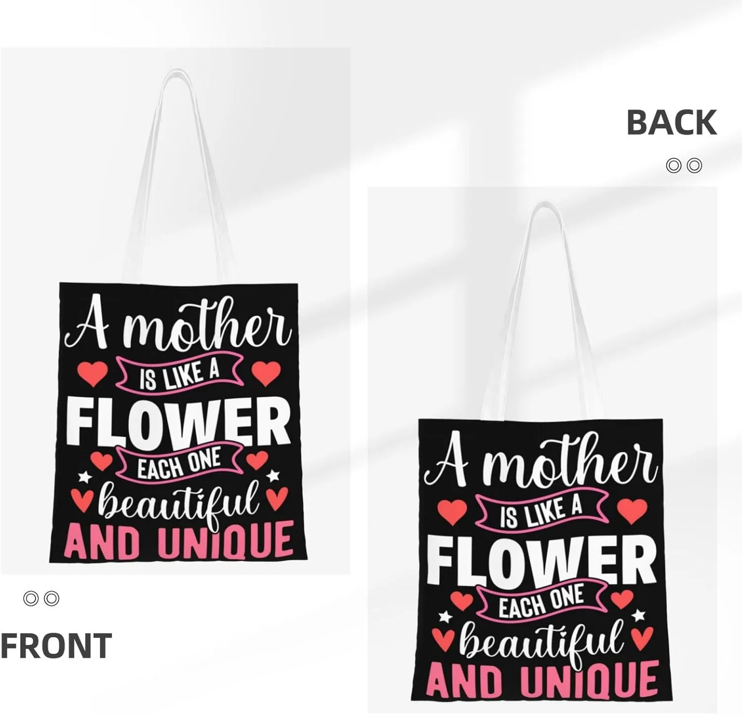 Mother Of A Princess Mother's Day Canvas Tote Bag for Women Reusable Grocery Shoulder Bags Shopping Handbags