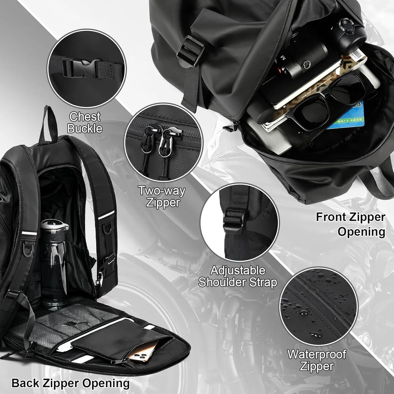 Motorcycle Backpack,Waterproof Helmet Backpack for Men,Motorcycle Accessories,Travel Backpack