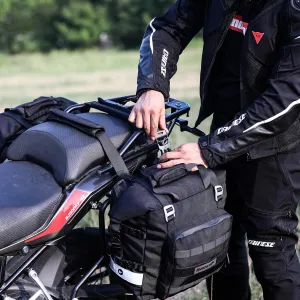 Motorcycle Saddlebags Waterproof 20-25L Motorcycle Side bag Quick Release Motorbike Hanging Bags Motorbike Accessories Black,1 pack
