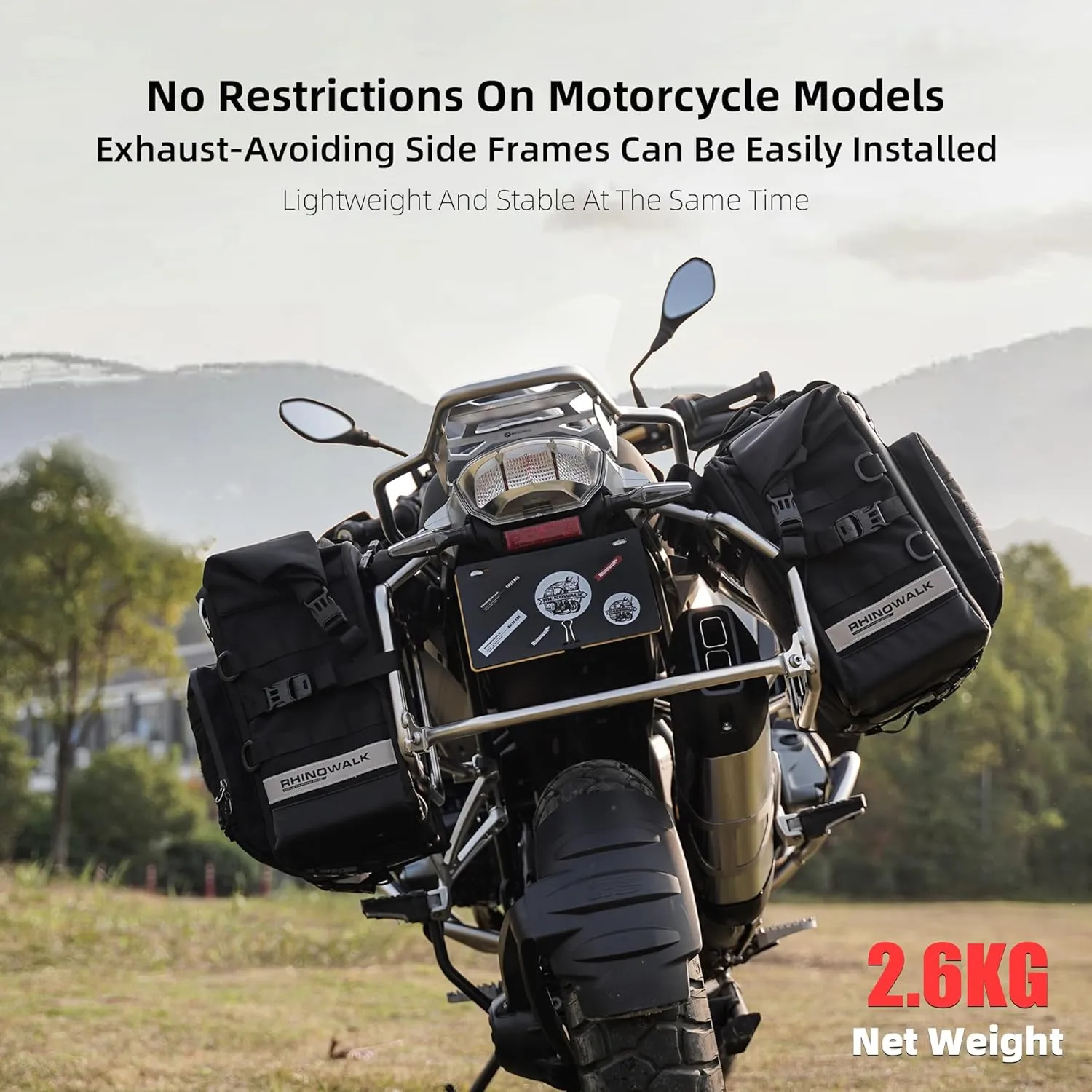Motorcycle Saddlebags Waterproof 25-35L Motorcycle Side bag Quick Release Motorbike Hanging Bags Motorbike Accessories Black,1 pack