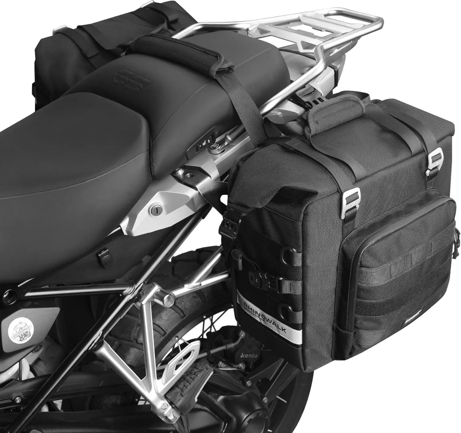 Motorcycle Saddlebags Waterproof 25-35L Motorcycle Side bag Quick Release Motorbike Hanging Bags Motorbike Accessories Black,1 pack