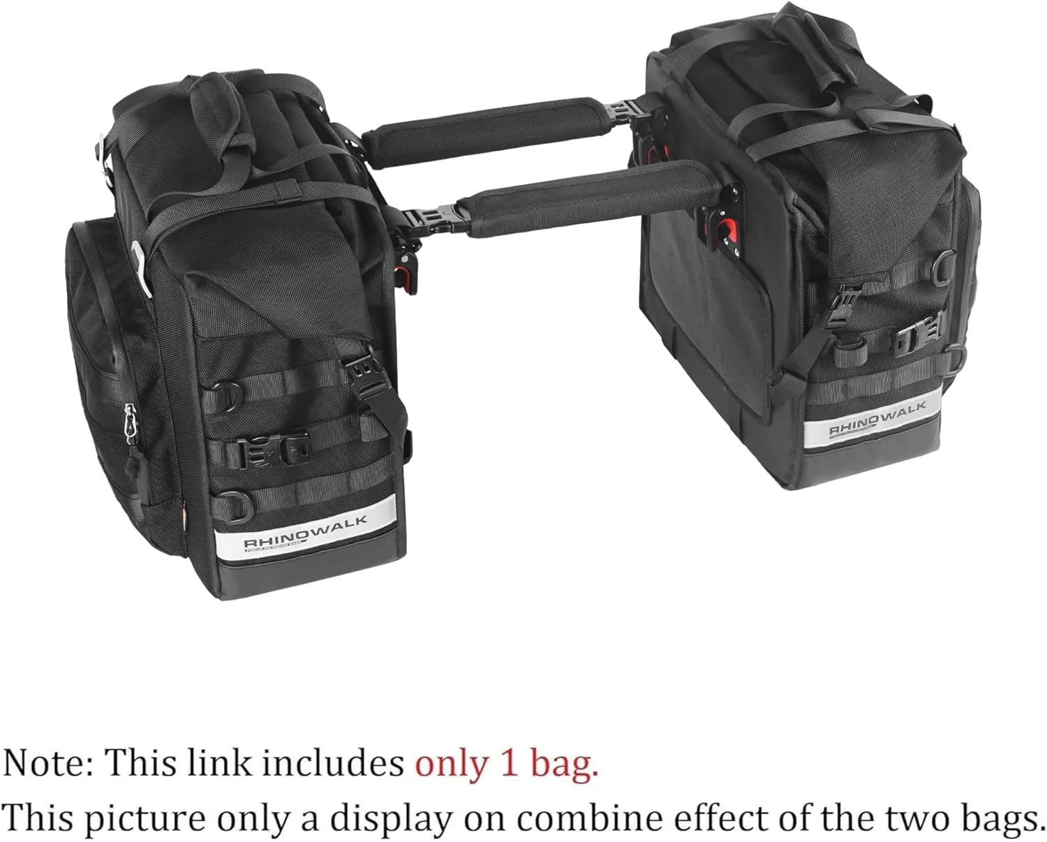Motorcycle Saddlebags Waterproof 25-35L Motorcycle Side bag Quick Release Motorbike Hanging Bags Motorbike Accessories Black,1 pack