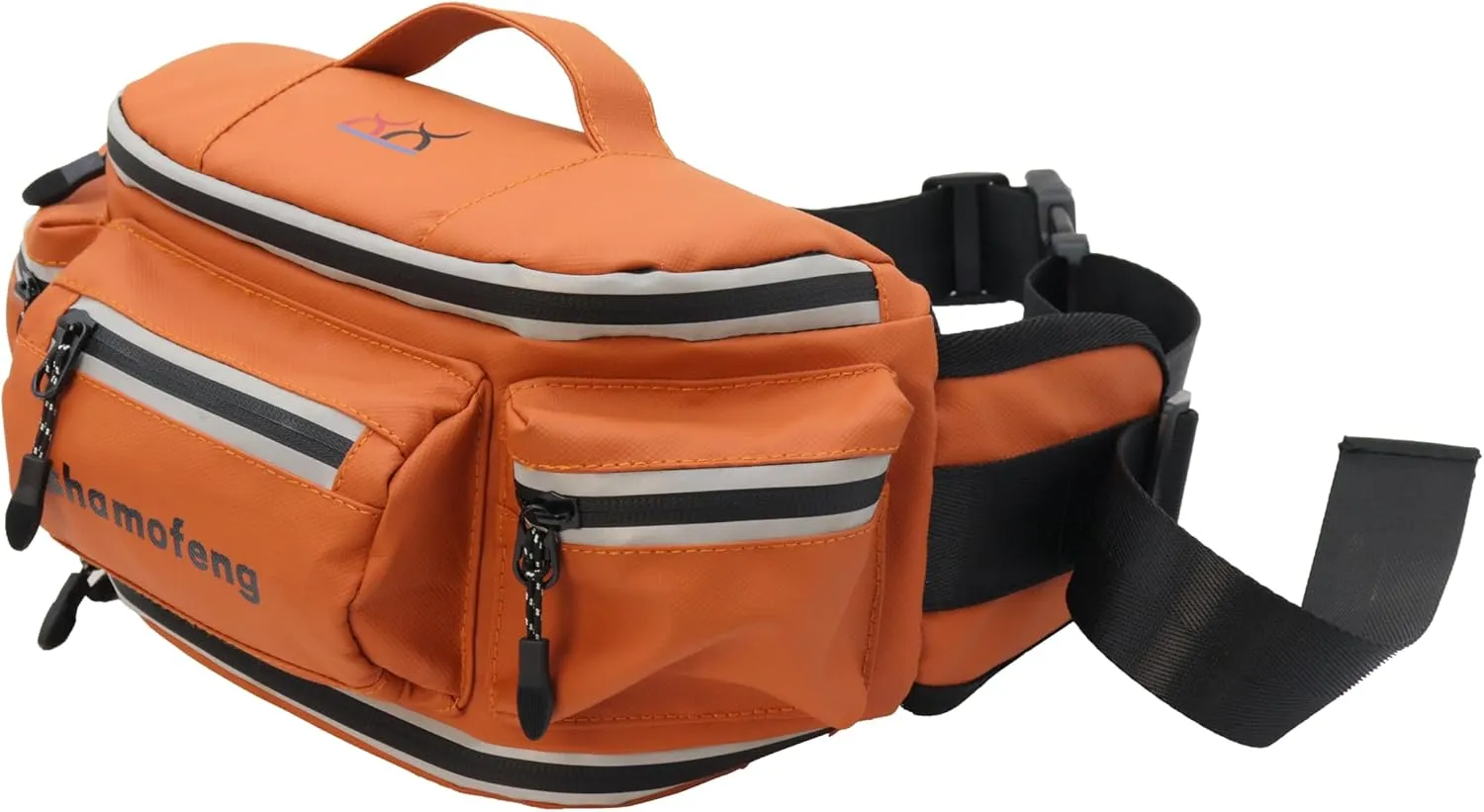 Motorcycle Waist Bag Fanny Pack and Cycling Glasses For Men Women Hip Bum Bag with Multi-Pockets Large Capacity Casual Bum Bag for Cycling Hiking Running, Orange