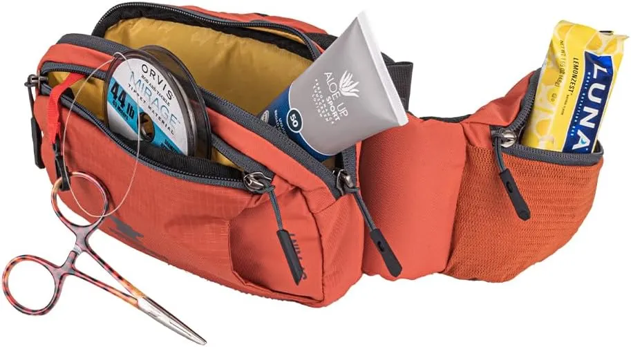 Mountainsmith Sprint Lumbar Waist Fanny Hip Pack, Running, Hiking, Travel, Dog-Walking, Outdoor Activities with 4 Zippered Pockets, Cinnamon Red