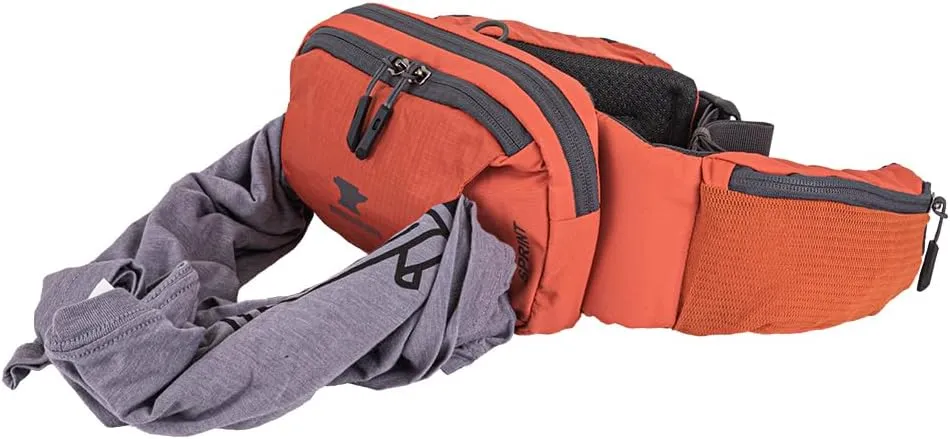Mountainsmith Sprint Lumbar Waist Fanny Hip Pack, Running, Hiking, Travel, Dog-Walking, Outdoor Activities with 4 Zippered Pockets, Cinnamon Red