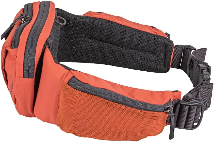 Mountainsmith Sprint Lumbar Waist Fanny Hip Pack, Running, Hiking, Travel, Dog-Walking, Outdoor Activities with 4 Zippered Pockets, Cinnamon Red
