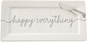 Mud Pie Happy Hostess Serving Platter, White