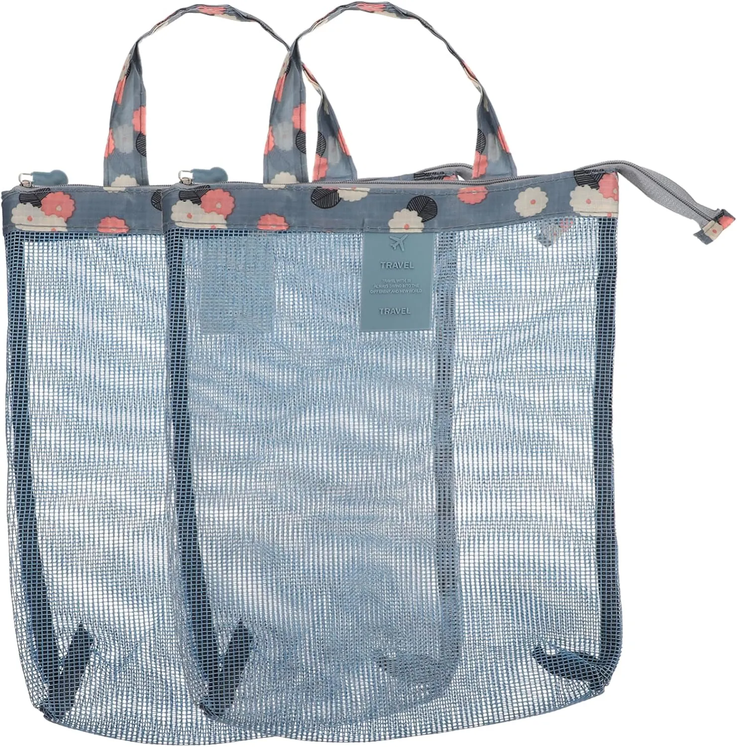 Multipurpose Mesh Bag Set Toiletry Travel Bag Handle Compact Sturdy for Women's