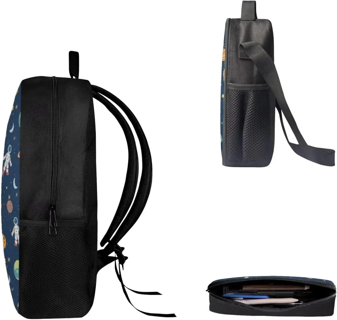 Mumeson Astronsut Kids Backpack Big Capacity Bookbag Rucksack Schoolbags for Teen Boys Kids Lightweight Lunch Bags Portable Pencil Case Include Back to School Supplies