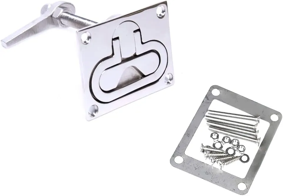 Mxeol Boat Cam Latch Marine Hatch Latches Flush Turning Lock Lift Handle Stainless Steel W/Fasteners
