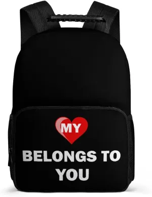 My Heart Belongs to You Travel Backpack 16 in Laptop Bag Lightweight Rucksack Business Daypack for Work Office