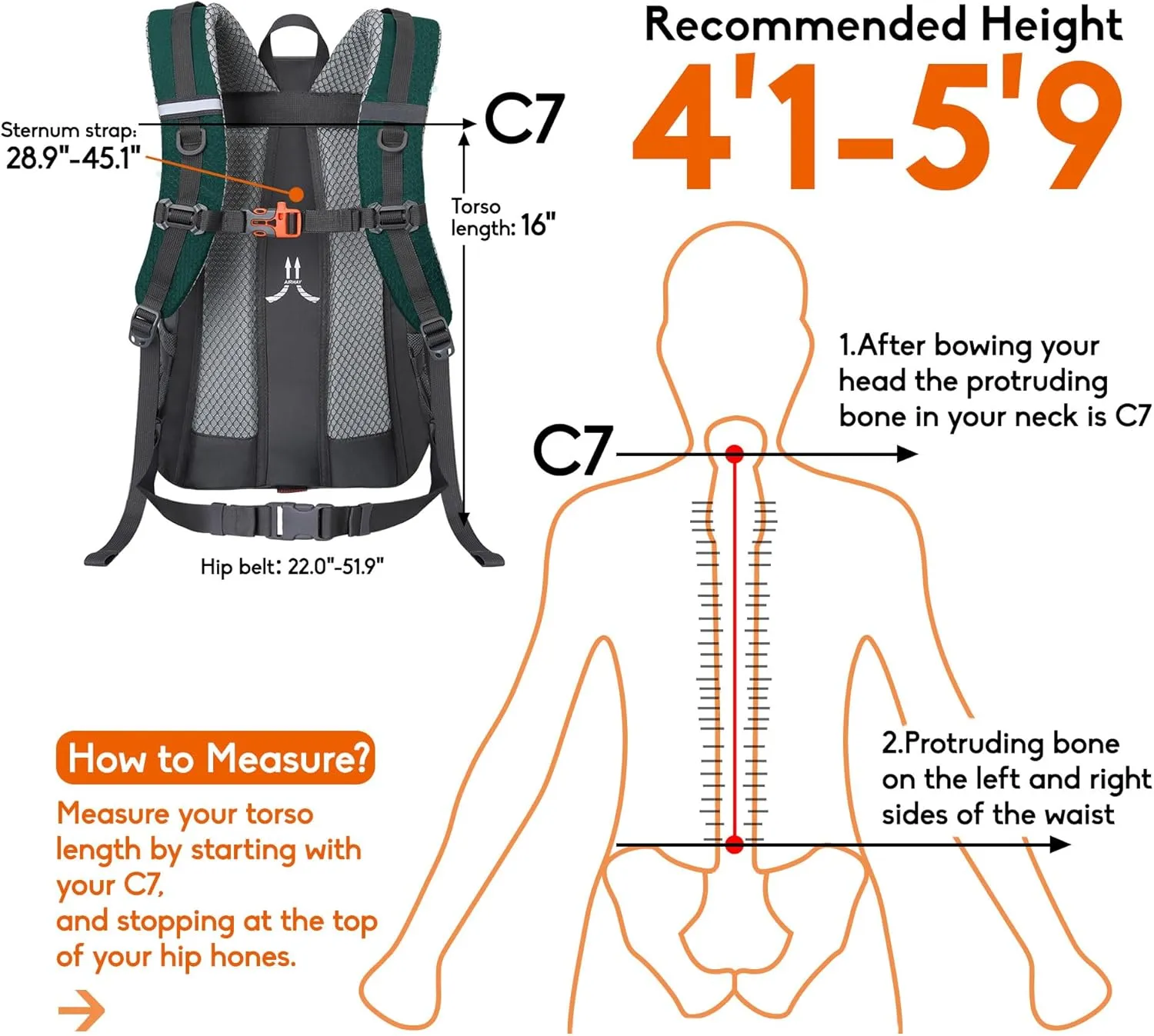 N NEVO RHINO Hiking Backpack 25L/35L Water Resistant Outdoor Day Pack, Lightweight Travel Small Backpack for Men Women
