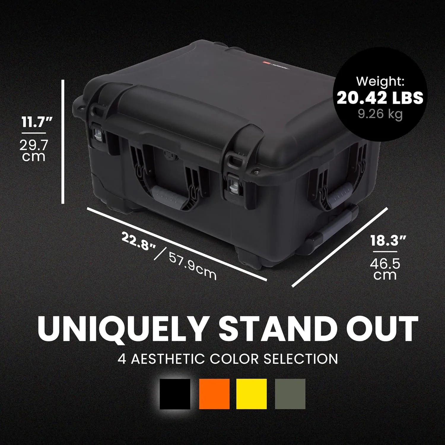 NANUK 950 Pro Photo Kit – Waterproof Travel Camera Hard Case with Padded Dividers and Wheels, 22.8” x 18.3” x 11.7”, Dustproof and Impact-Resistant, Ideal for Heavy Loads – Black