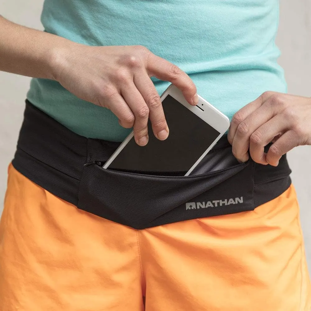 Nathan Running Belt – The Zipster Lite – Waist Pack with 2 Zippers. Bounce Free Pouch/Lightweight/Runners Fanny Pack. Fits All iPhones, Android, Samsung. for Men and Women.