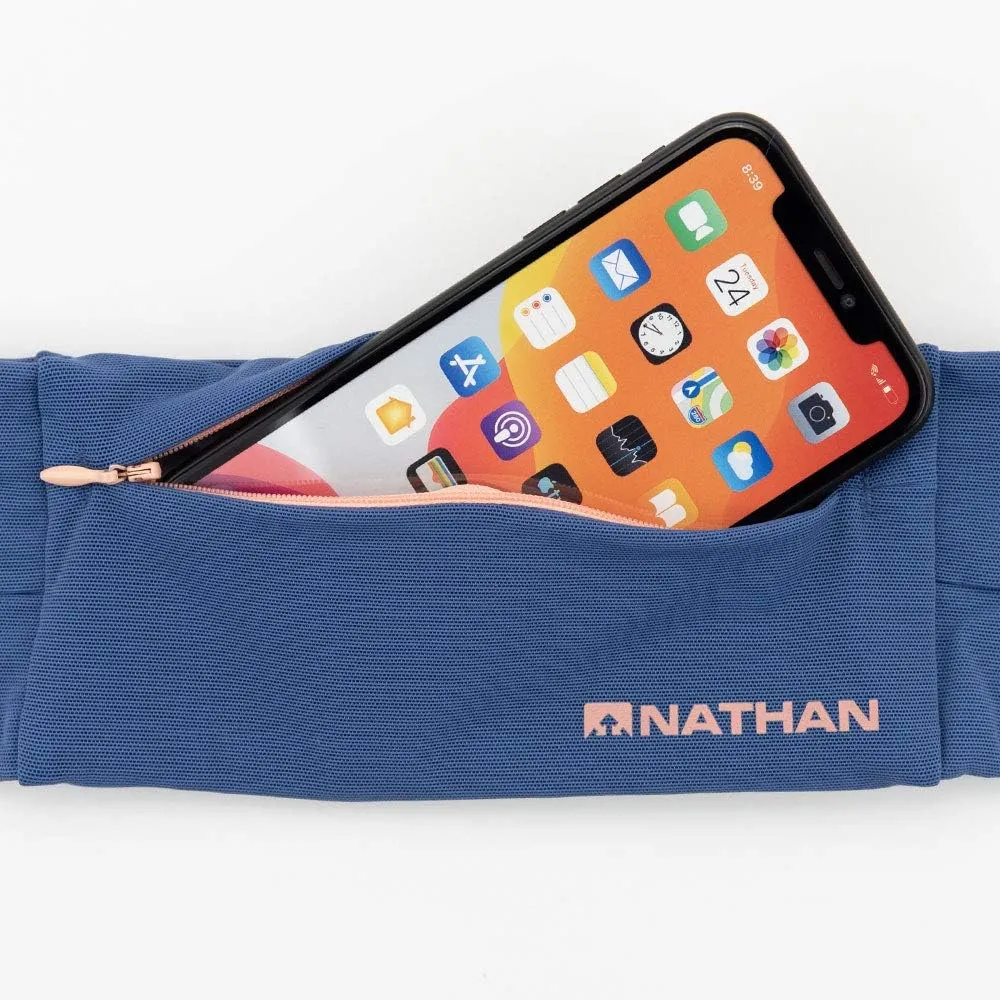 Nathan Running Belt – The Zipster Lite – Waist Pack with 2 Zippers. Bounce Free Pouch/Lightweight/Runners Fanny Pack. Fits All iPhones, Android, Samsung. for Men and Women.