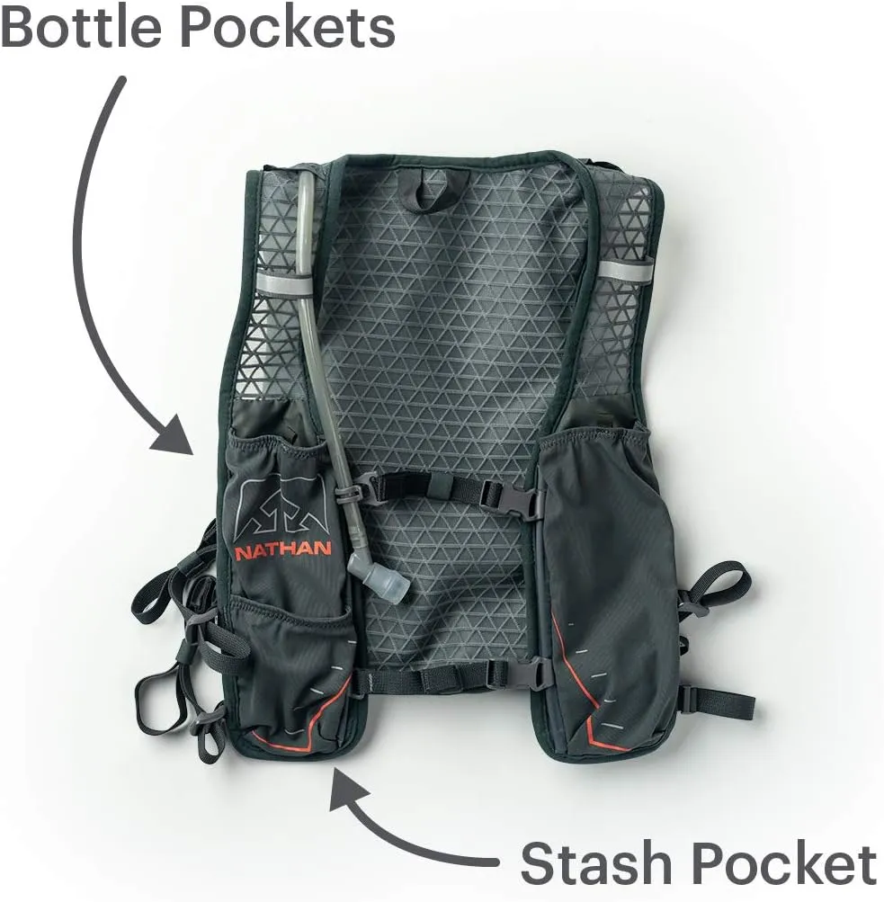 Nathan TrailMix Running Vest/Hydration Pack. 7L (7 Liters) for Men and Women | 2L Bladder Included (2 liters). Zipper, Phone Holder, Water