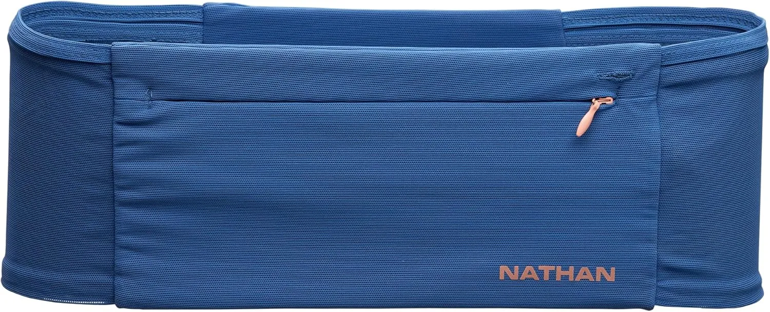 Nathan Zipster Max Running Belt. Bounce Free Waist Pack. Extra Large Zipper Pocket in Front for all Phones. 4 Pockets Total Fanny Pack