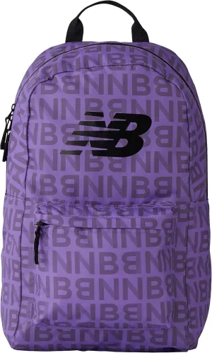 New Balance Backpack, Daypack Small Travel Bag for Men and Women, Purple, 17 Inch