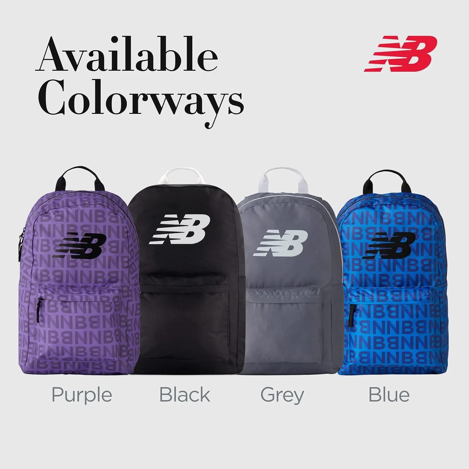 New Balance Backpack, Daypack Small Travel Bag for Men and Women, Purple, 17 Inch