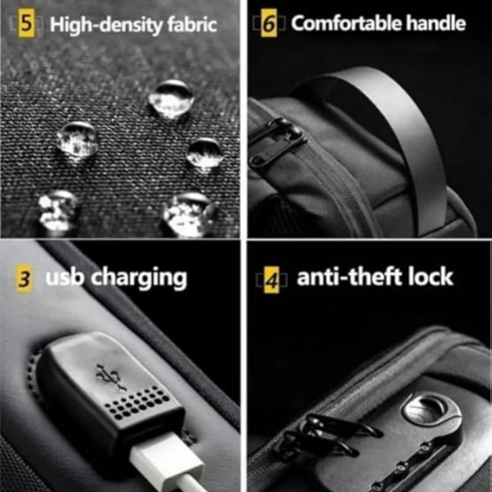 new carbon fiber streamline anti-theft sling bag, Waterproof Shoulder Backpack, Sports Crossbody Bag USB Charging Sport Sling (blue)