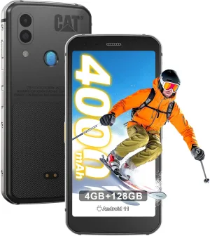 New CAT S62 Unlocked Rugged Cell Phone (128GB, 4GB) 5.7" IP68 Waterproof Android Smartphone, 12MP Dual Camera, All Day Battery, NFC, Fingerprint Unlock, Snapdragon 660 Nano Slot(Black)