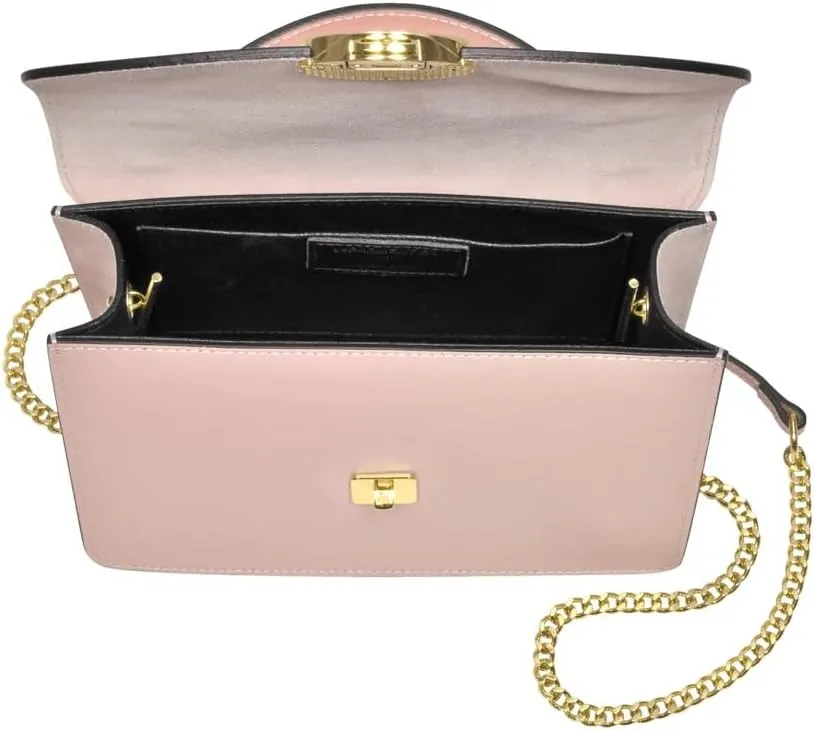 New Ondina Top Handle Shoulder Bag, Calf Leather, Gold Hardware, 8.5 x 6.3 x 3.5 inches
