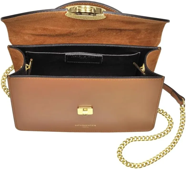 New Ondina Top Handle Shoulder Bag, Calf Leather, Gold Hardware, 8.5 x 6.3 x 3.5 inches