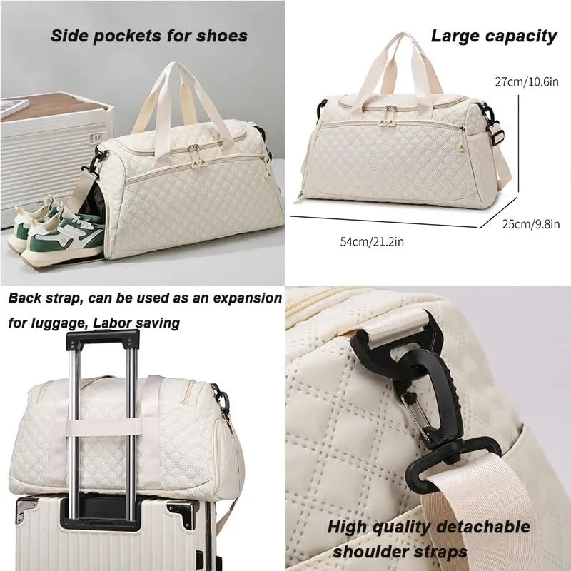 New Oxford Travel Duffel Bag for Men Women Waterproof Sports Tote Gym Shoulder Weekender Overnight Bags Large Capacity Tote Bags(Gray)