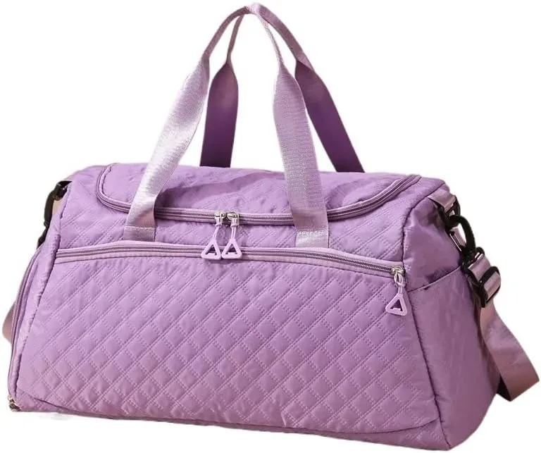 New Oxford Travel Duffel Bag for Men Women Waterproof Sports Tote Gym Shoulder Weekender Overnight Bags Large Capacity Tote Bags(Purple)