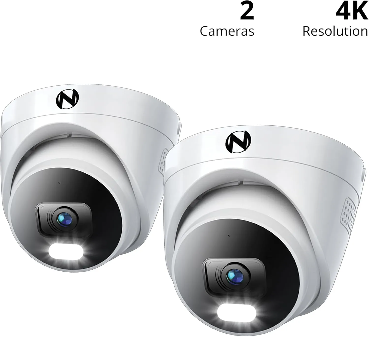 Night Owl Add On Wired IP 4K HD Indoor/Outdoor Deterrence Dome Cameras with 2-Way Audio (2 Pack)