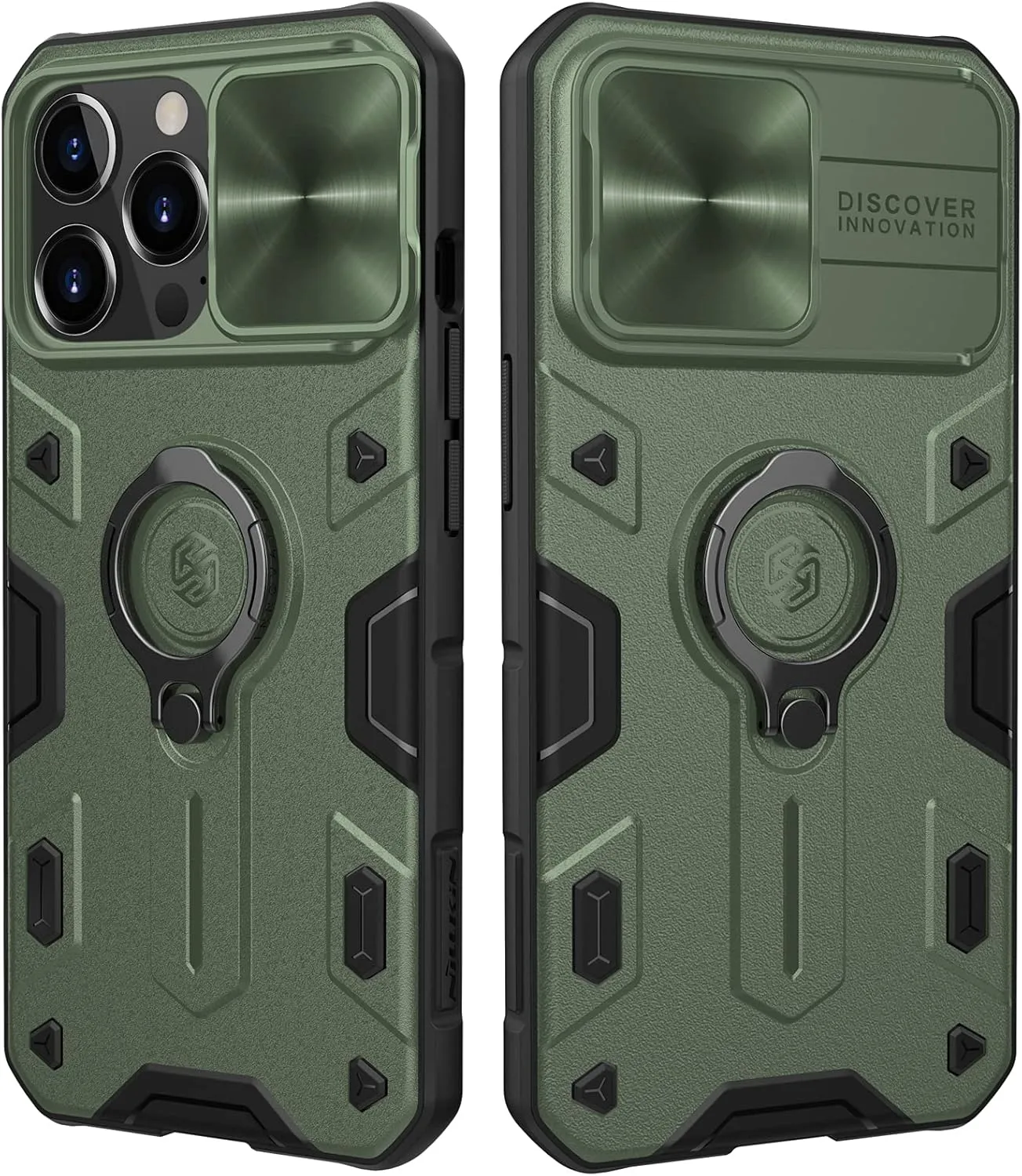 Nillkin CamShield Armor Case Compatible with iPhone 13 Pro Case, [Built in Kickstand & Camera Lens Protector] Shockproof Back Bumper Hybrid Cover Phone Case for Phone 13 Pro 6.1'' Dark Green