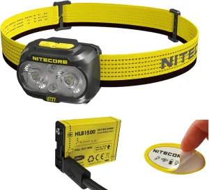 Nitecore UT27 800 Lumen Running Headlamp, USB-C Rechargeable, Lightweight Perfect for Ultra-Trail, Hiking with White Light, Warm Light, and Red Light Sticker