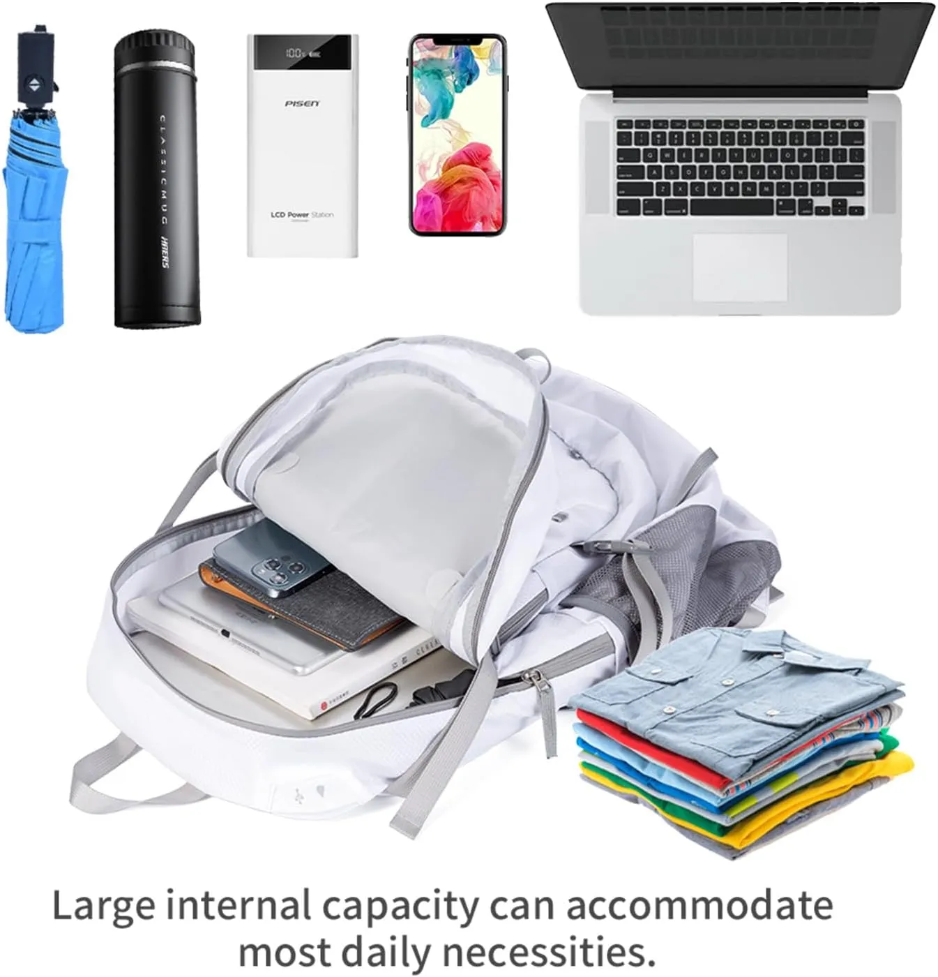 NODLAND Lightweight Backpack, Travel 40L Foldable Water-Resistant Daypack, Hiking Outdoor Camping Rucksack for Men Women