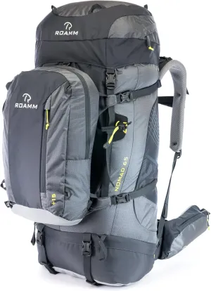 Nomad 65  15 Backpack - 80L Liter Internal Frame Pack with Detachable Daypack - Best Bag for Camping, Hiking, Backpacking, and Travel - Men and Women, Grey