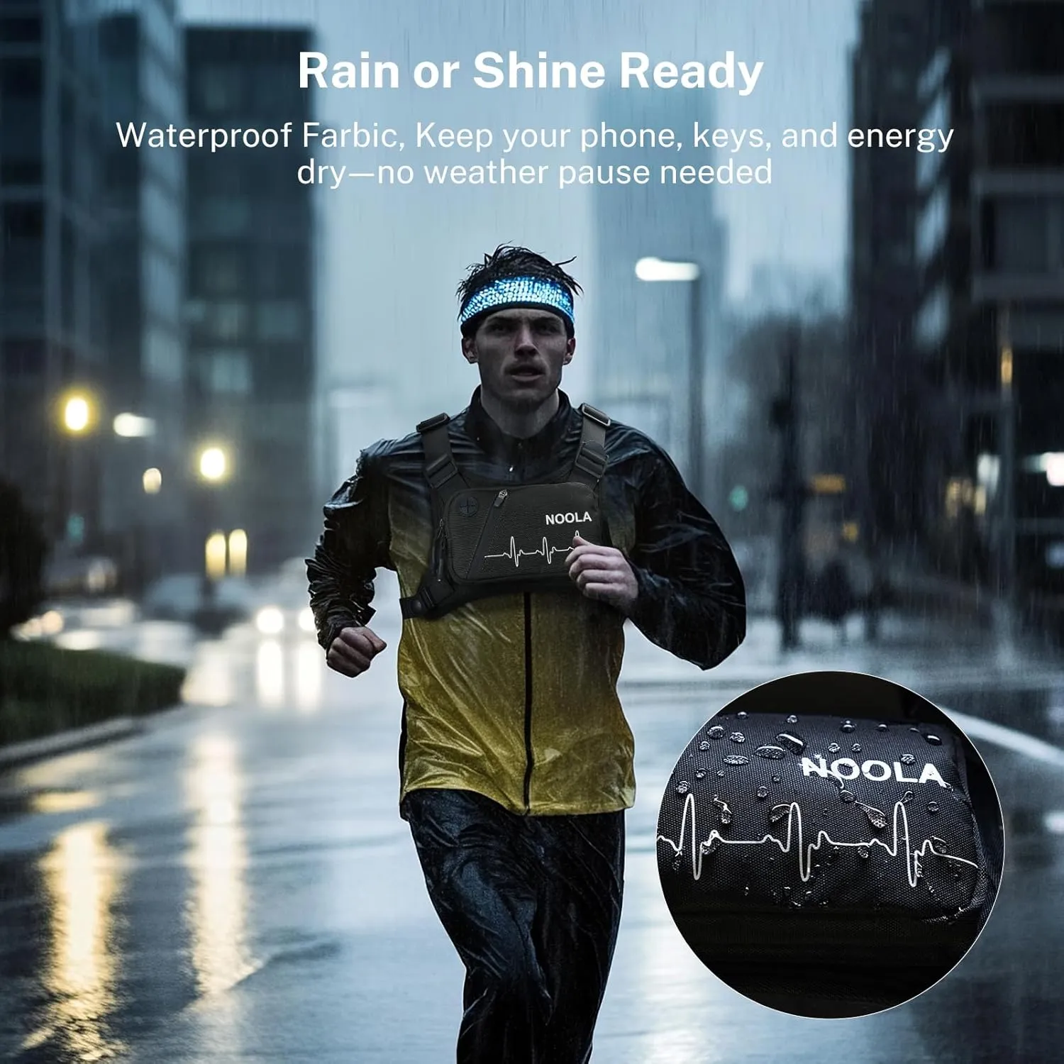 NOOLA Running Chest Pack, Running Vest for Men with Reflective Back, Sport Chest Bag for Runners, Cycling, Biking, EDC Pouch