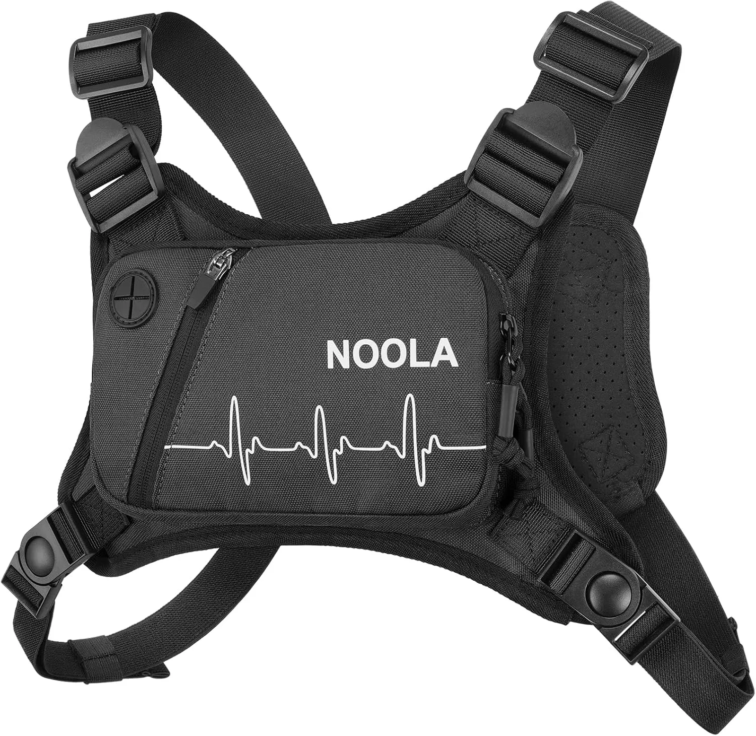NOOLA Running Chest Pack, Running Vest for Men with Reflective Back, Sport Chest Bag for Runners, Cycling, Biking, EDC Pouch