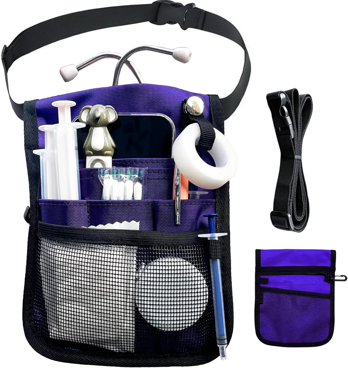 Nurse Fanny Pack for Women, Waist Bag with Adjustable Shoulder and Waist Strap for Medical Supplies (purple)