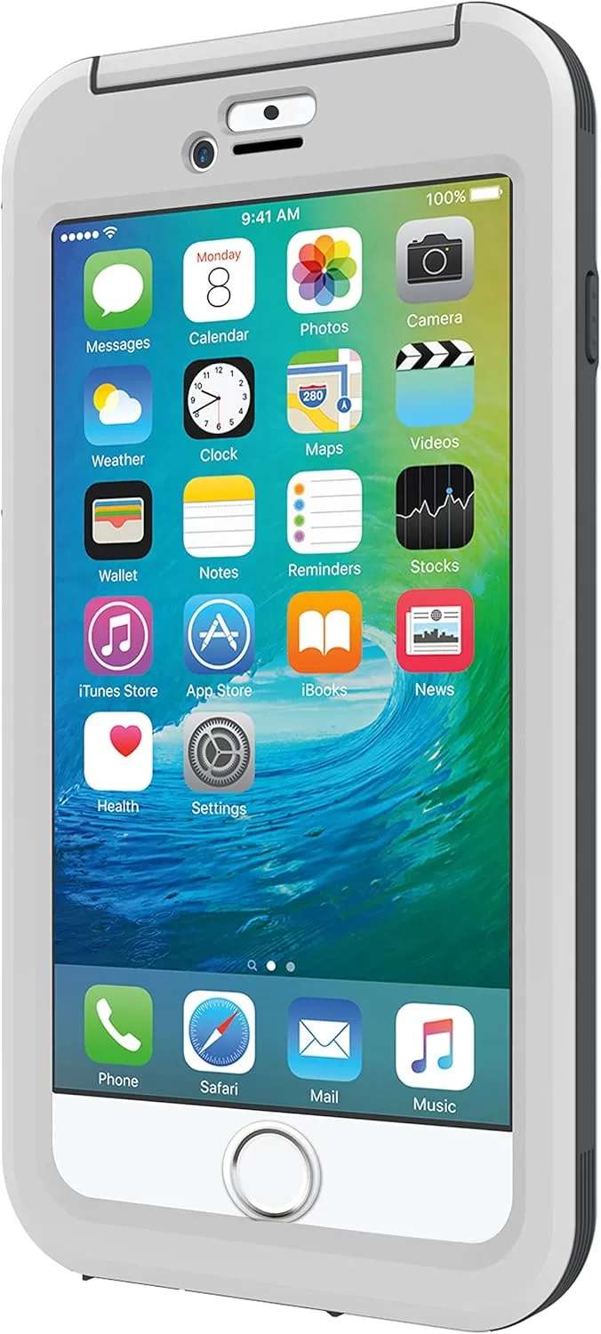 OBEX Waterproof Case for the iPhone 6 Plus/6s Plus [Drop Proof] [Everyday Protection] - Retail Packaging - White/Gray