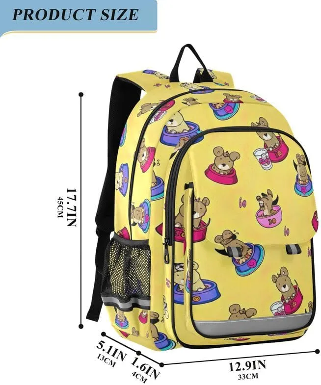ODAWA Dogs Food Bowl Drinks Back Pack for School Large Capacity Lightweight Bookbags Girls Boys Backpack