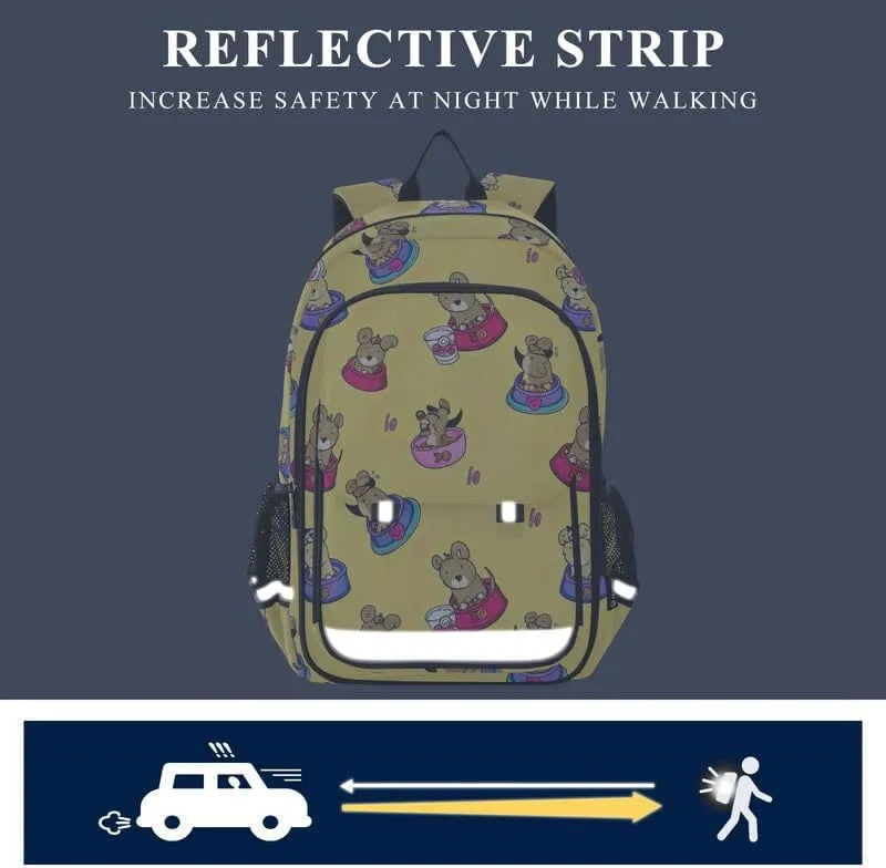 ODAWA Dogs Food Bowl Drinks Back Pack for School Large Capacity Lightweight Bookbags Girls Boys Backpack