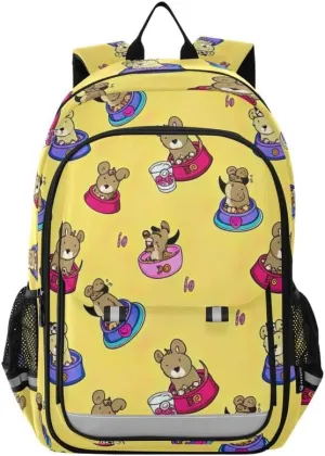 ODAWA Dogs Food Bowl Drinks Back Pack for School Large Capacity Lightweight Bookbags Girls Boys Backpack