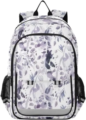 ODAWA Floral Watercolor Bakcpack Daypack with Compartment & Multiple Pockets Kids Backpack Ages 6-12, 17 Inch