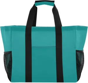 ODAWA Foldable Washable Beach Bag Tote for Mom, Reusable Foldable Tote for Travel, Dark Cyan
