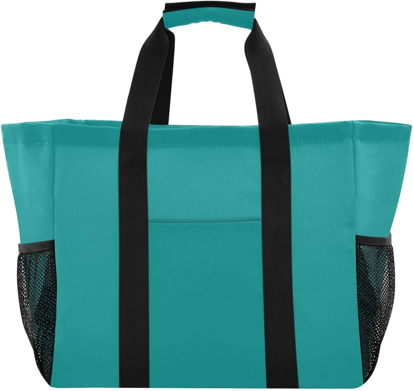ODAWA Foldable Washable Beach Bag Tote for Mom, Reusable Foldable Tote for Travel, Dark Cyan