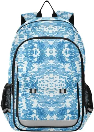 ODAWA Tie Dye Blue Backpack for Students Laptop Backpack Purse Travel Bag Kids Backpack Ages 6-12