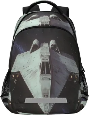 Old White Spacecraft Backpack for Boys Girls Kids Elementary Bookbag School Bag Students Daypack Travel Rucksack