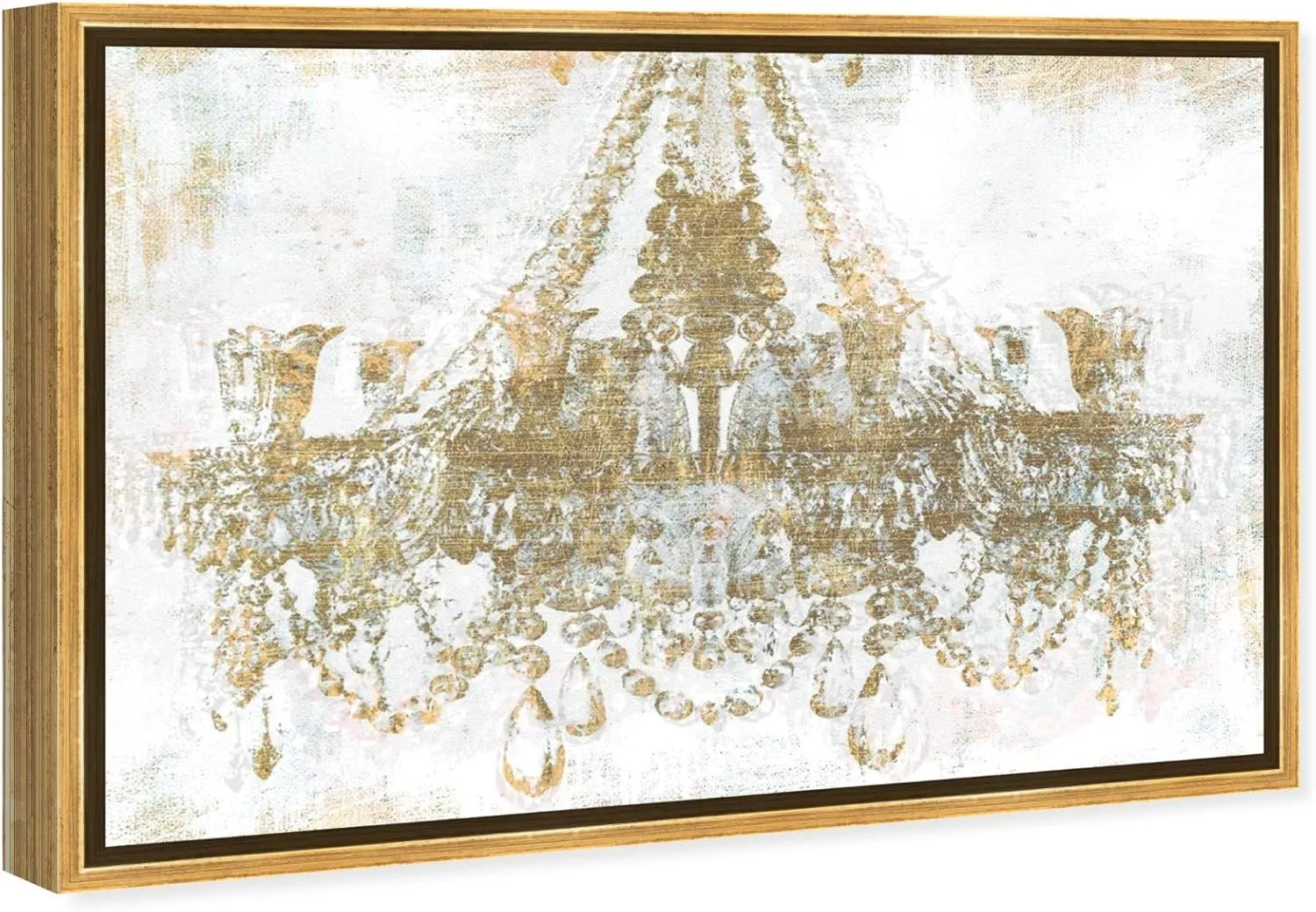 Oliver Gal Fashion and Glam Modern Canvas Wall Art Gold Diamonds Ready to Hang Home Decor 37.5 x 55.5 White and Gold Canvas Art for Living Room