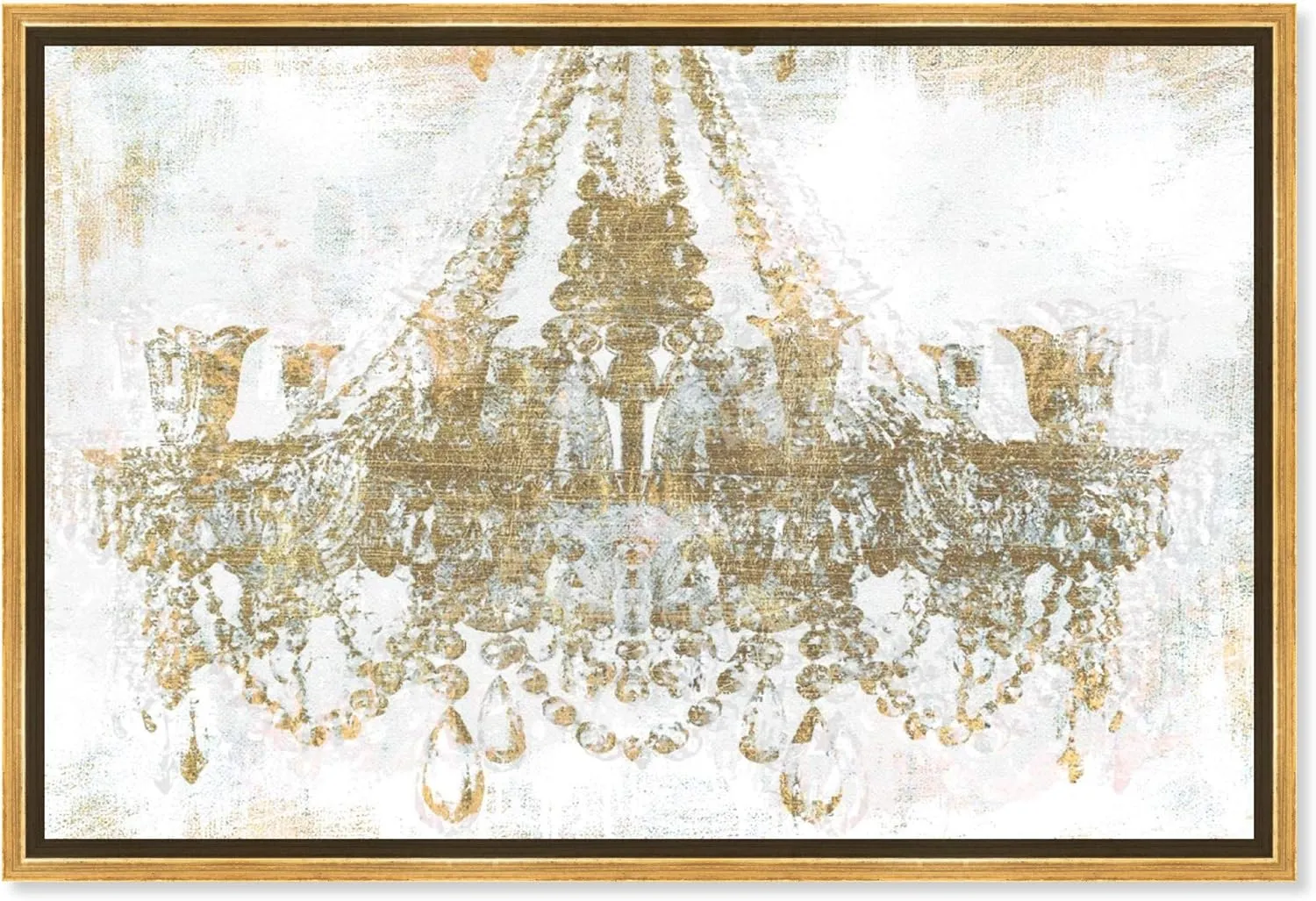 Oliver Gal Fashion and Glam Modern Canvas Wall Art Gold Diamonds Ready to Hang Home Decor 37.5 x 55.5 White and Gold Canvas Art for Living Room